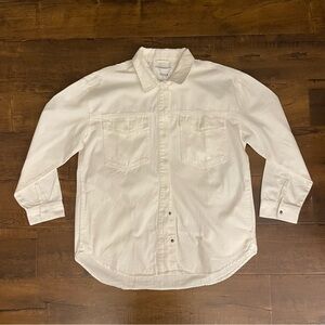 NWT Pistola Macadamia Denim Shirt Jacket Shacket Off-White Cream Size M